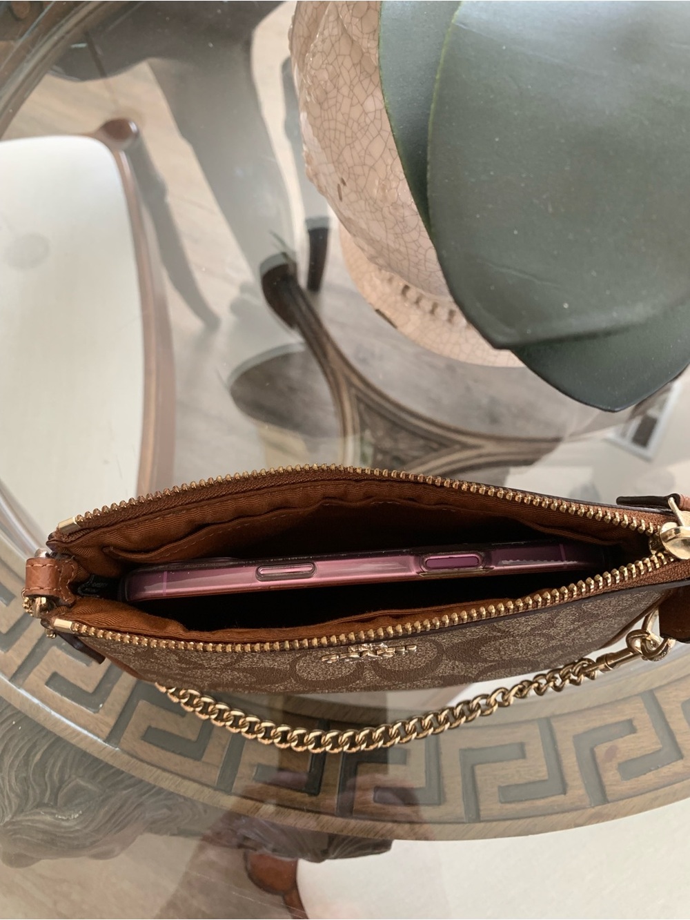 🤎🤎COACH NOLITA 19 SIGNATURE LOGO SMALL WRISTLET/CHAIN BAG!🤎🤎F64324 - Picture 9 of 9